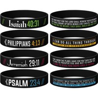 1pc/4pcs psalm philippians jeremiah isaiah Bible verse rubber Wristbands Silicone bracelets