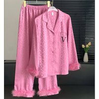 2025 New Summer Leopard Print Pyjamas Suit Long Sleeve Nightwear 2Pcs Pjs Women Home Suit Luxury Shirt&pants Loungewear