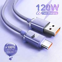 New 120W Super Fast Charging Cable 6A USB To Type-C Data Transfer Braided Data Cable For Huawei Xiaomi Samsung/Laptop/Tablet