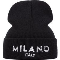 MILANO letter-embroidered knitted cap for autumn and winter outdoor sports events warm woolen cap, casual and versatile