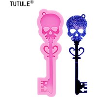 Skull key silicone mold, Skeleton Key for Fondant, Chocolate , Clay, Resin, Crafts or Food Mold, with keychain hole Resin Mold