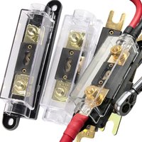 ANL Bolt-Down Fuse Block 30A-500A High Current Fuse Holder Flame Retardant PA66+PC for Car Audio Solar Auto RV Marine Circuits