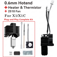 For Bambu Lab X1 Carbon X1C P1P P1S Hotend Kit Integrated Leak-Proof All-Metal with Hardened Steel Nozzle For Bambulab x1 p1