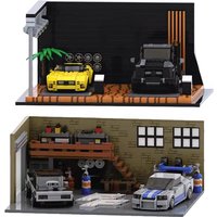 Bricklink MOC Parking Lots Speed Vehicles Display Showroom Stand Sets Building Blocks Kid Toys Gift 76912 76917 76924