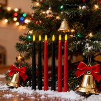 Flameless Taper Candles Light, LED Candlestick Flameless Long Candle Lamp Battery Operated for Home Dinner Table Party Wedding