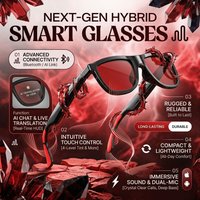 2026 New Touch Color Change Smart Glasses AI Translation Voice Wake-Up Dual Mic Noise Reduction Bluetooth Music IP65 Waterproof