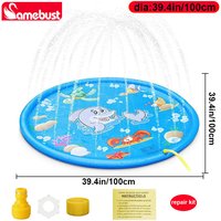Camebust Inflatable Pvc Water Sprash Mat Outdoor Water Play Sprinkler Toy 39' for Party Decoration