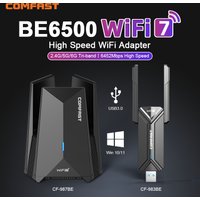 COMFAST WiFi7 USB Adapter BE6500 2.4G&5G&6G Tri-band USB3.0 Dongle 6452Mbps Network Card Free-Drive WiFi7 Adaptador for Win10/11
