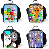 Sprunki Lunch bags for Child,Cartoon School Picnic Bags for Girls Boys,Large Kids Insulation Cooler Bags for Aged 4-10 years