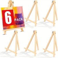 6 Stück/Packung Holz-Staffelei-Ständer – tragbare Stativ-Malerei-Party-Staffelei für Studenten, Kunsthandwerk, Leinwand, Foto, Bild, Schild