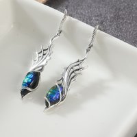 Vintage Colorful Oval Gemstone Dangle Earrings Fashion Silver Plated Party Pendant Earrings Women Vintage Punk Gothic Jewelry