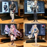 Game Wuthering Waves Cute Character Lynae Aemeath Dania Cartoon Stand Model Plate Desk Decor Standing Sign Tabletop Ornaments