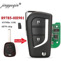 jingyuqin 89785-0H901 Upgrade Flip Remote Car Key Fob 433MHz 4D70 Chip for Toyota Aygo 2005-2014 2 Buttons VA2 Auto Key Control