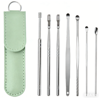 6-Piece Portable Ear Pick Set, Spiral Spring Earwax Removal Tools, Household Ear Cleaning Kit