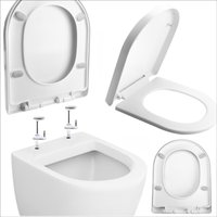 White Toilet Seat Slow Close Adjustable Hinges Easy To Install & Clean Soft Close Toilet Seat For Bathroom Fixture Toilet Parts