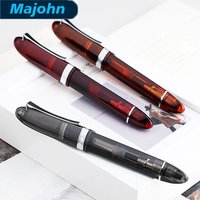 Majohn V60 Triangular Piston Fountain Pen Long Knife Blade Nib Transparent Resin Creative Writing Office Gift Office Supplies