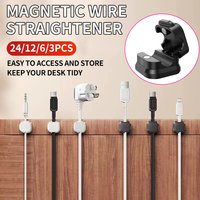 Magnetic Cable Organizer, Desktop Mobile Phone Data Cable, Charging Cable, Storage and Fixing Device, Cable Clip, Plug and Hook
