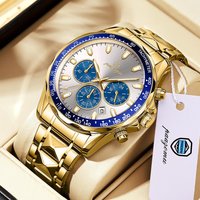 PENGAGAR Business Man Wristwatch Date Chronograph Waterproof Luminous Luxury Men Watch Stainless Steel Quartz Men's Watches Mal