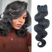 Salt and Pepper Human Hair Bundles P1B/Gray Body Wave Human Hair Bundles Natural Gray-White Color Human Hair Extensions