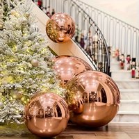 4pcsRoseGold Mirror Disco Balloons (10-32 inch) Reusable Reflective Foil Sphere w/ Self-Sealing. Decor for Party, Wedding Event