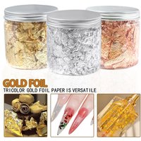 3G Nail Art Accessories Gold Silver Copper Foil Sequins Glitter Leaf Flake Sheet Bulk Foil Paper For Gilding Manicure Decoration