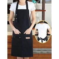 1PC Kitchen Waterproof Oil-Proof Apron For Home Use,Aprons with Pockets, Polycotton Stain-Resistant Kitchen Aprons, Cooking Apro