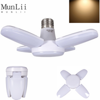 E27 AC220V LED 28W Bulb Fan Blade Timing Lamp Foldable Led Light Bulb Lampada Night Lights For Home Ceiling Light Lighting