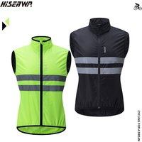 HISERWA Men's Cycling Vest Sleeveless Lightweight Reflective Waterproof Windproof running vest MTB Road Bike Man Cycling Maillot