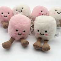 Jc Cute cotton candy Plush Toy label cute girl bag charm plush toy keychain Kawaii Sky Dragon Big Plush Doll Limited New Gift