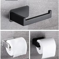Self Adhesive Stainless Steel Toilet Paper Holder No Drill Wall Mount for Bathroom/Kitchen Space Saving Rustproof