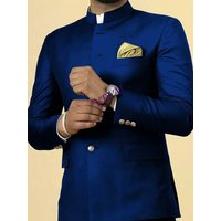 Formal Slim Fit Wedding Men's Suits Blazer Elegant Single Breasted Stand Lapel Customized 2 Piece Jacket Pants Outfit Customized