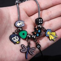 Coraline and the Secret Door Charms Bracelets Women Halloween Christmas Jewelry Fashion Gothic Hand Chains Girls Anime Bangles