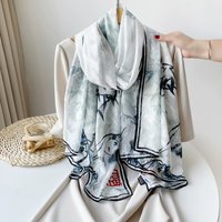 1PCS Fashion High-end Luxury Women's Silk Scarf Sun Protection Smooth Shawl for Seaside Travel Decorative Scarf Shawl