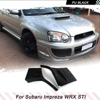 PU Black Car Front Bumper Bumper Splitters Side Chin Lips Fog Light Lamp Covers for Subaru Impreza WRX Sedan STI 2004 2005