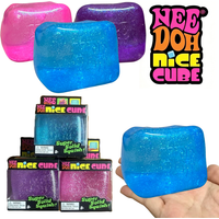 Schylling Glitter Cube Maltose Ice Cube Soft Squeeze Slow Rebound Sensory Fidget Toy Stress Relief Relax Toy