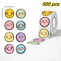 500pcs Cute Reward Stickers for Kids School Supply - DIY Thank You Sealing Labels Stationery Toy Game Tags for Teachers Gift