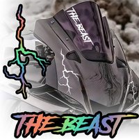 3Pcs 18cm Lightning Crack The Beast Graphic Stickers Waterproof Anti UV Vinyl Decals For Car Motorcycle Helmet Laptop Decor