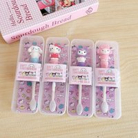 Hello kitty My Melody Kuromi Student Toothbrush Cute Cartoon Doll Shape Independent Soft Bristle Brush for Travel Holiday Gift