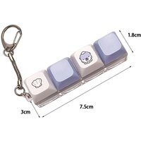 ✰✪4-Key Acupressure Mechanical Keyboard Keychain Stress Relief Toy for Adults Portable Anxiety Calm Gift Desktop Use