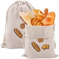 3 Pcs/lot Bakery Fresh Bread Packaging Bag Big Size Reusable Cotton Linen Drawstring Pouch Keeping Kitchen Organizer