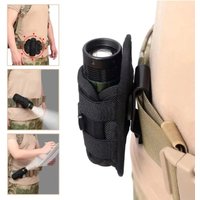 Tactical Hunting Molle Nylon Flashlight Pouch 360 Degrees Rotatable Outdoor Flashlight Cover Holster Torch Case Portable Torch
