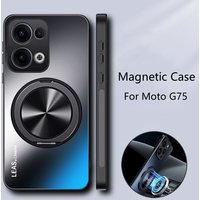 Magnetic Case For Motorola G75 Case Hard Matte With Ring Stand Protective Phone Back Cover For Moto G75 5G Shockproof Bumper