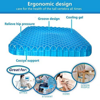 Breathable Chair Sitter 3D Latex Silicone Gel Cushion Honeycomb Summer Ice Cool Car Cushion Orthopedic Seat Egg Pad Silica