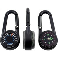 1 Pc Compass Thermometer Carabiner 3 in 1 Mini Compass Carabiner Clip Outdoor Hiking Survival Key Ring Double Sided Metal