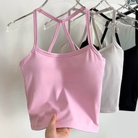 Women's Yoga Sports Fitness Vest, Pilates Running Bra, Thin Belt, Professional Training Underwear, Chest Mat, Fitness Gear