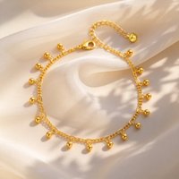 Fashion Bohemia Beads Pendant Anklets for Women, Gold Color Adjustable Think Link Chain Ankle Bracelet, Jewelry On Foot