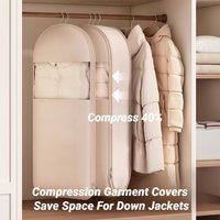 Visible Hanging Down Jacket Compression Dust Cover Household Clothes Storage Bag Wardrobe Organizer