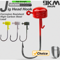 9KM Ned Rig Jighead Fishing Jig Heads Hooks 5pcs Weedless Shroom-Shaped Weight Head for Crappie Bass Fishing Lure Freshwater