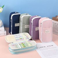 Cross-Border Pencil Case with High Aesthetic Appeal and Artistic Style, Simple Solid Color Large-Capacity Multifunctional Pencil