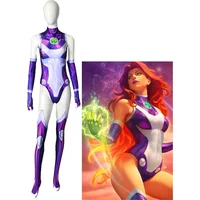 Starfire Superhero Jumpsuit Zentai Bodysuit Halloween Anime Cosplay Costume Sexy Women Carnival Party Outfits